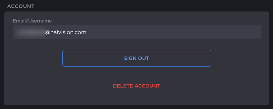 User Account Section