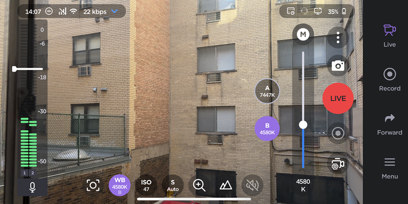 White Balance B Value
