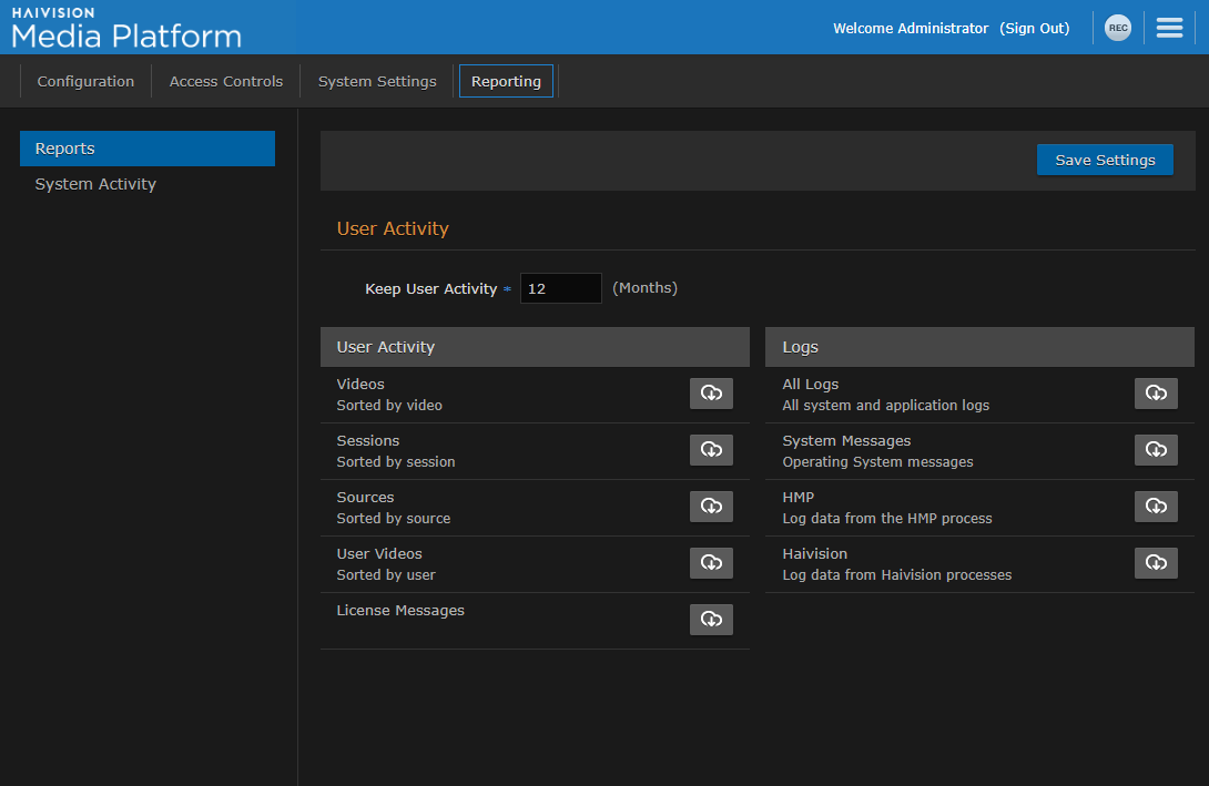 Reports Screen
