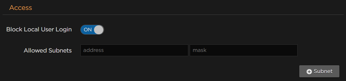 Access Settings