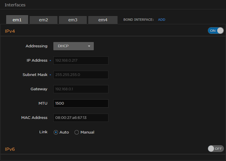 IPv4 Settings