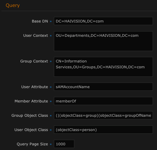 Query Section