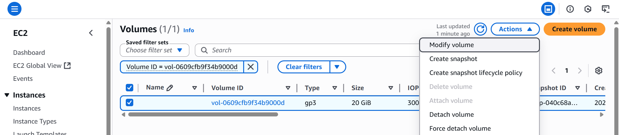 Modify Volume