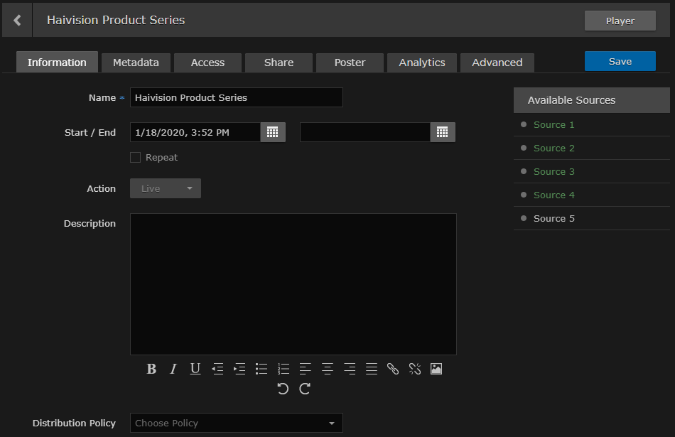 Information pane