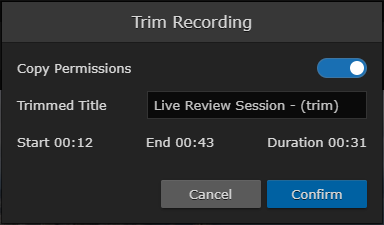Trim Recording