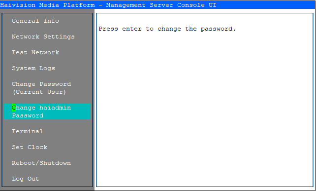 Change Password on CUI