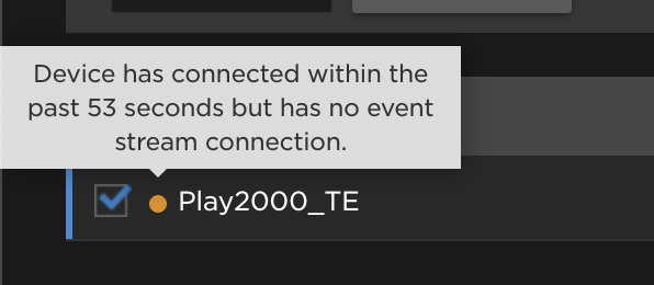 No Event Stream Connection