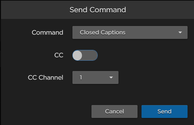 Closed Captions command