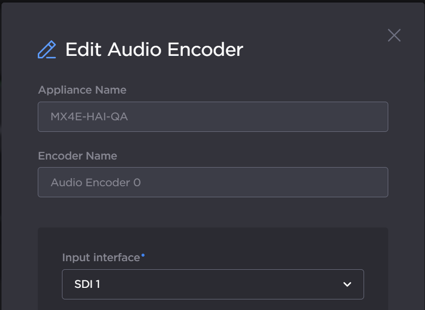 Edit Audio Encoder Dialog