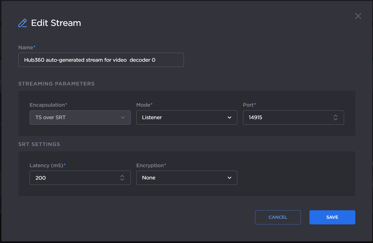 Edit Makito Decoder Stream