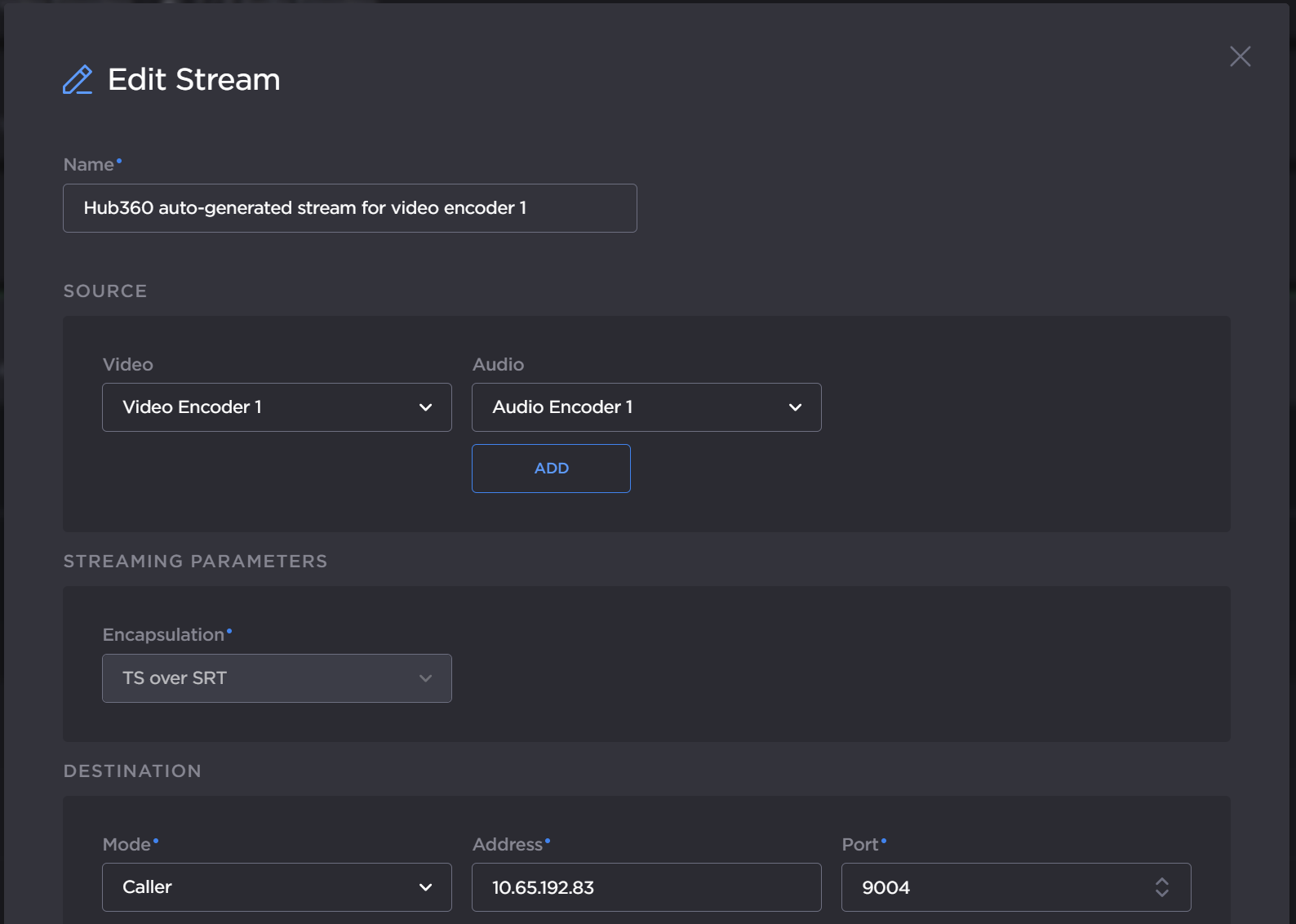 Edit Makito Encoder Stream