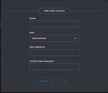 Add Account dialog