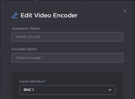Edit Encoder Dialog