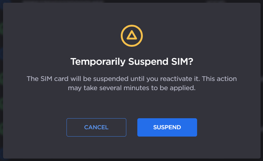Suspend SIM