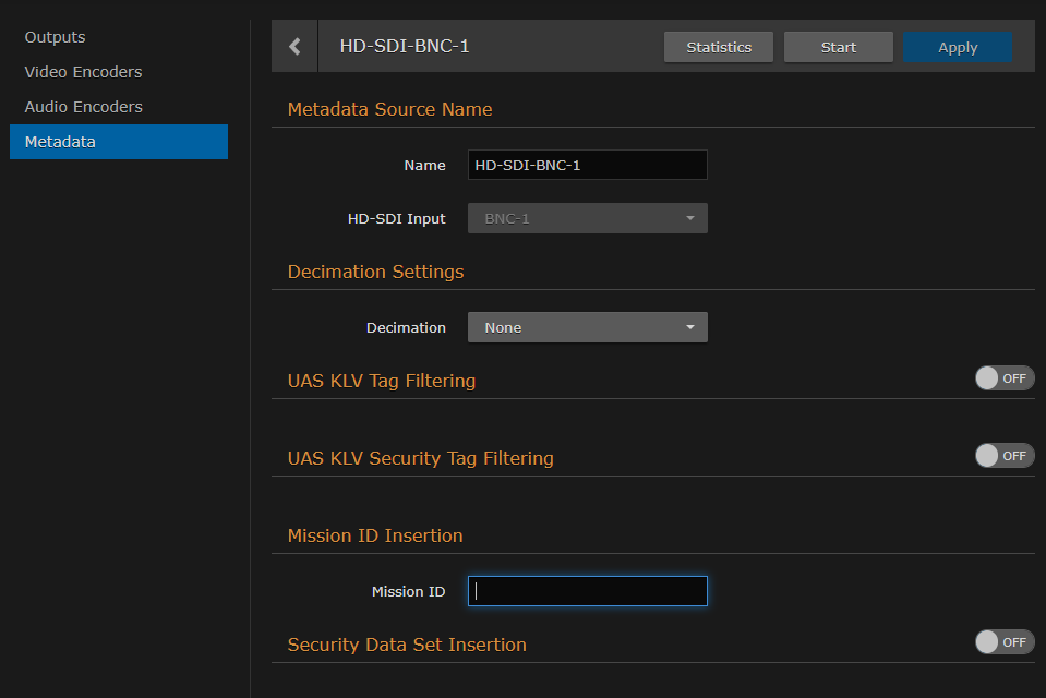 Mission ID Insertion field