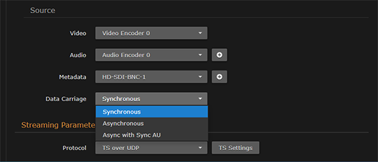 Metadata Source with Synchronous Data Carriage