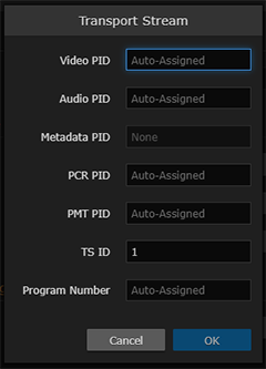 Transport Stream Settings