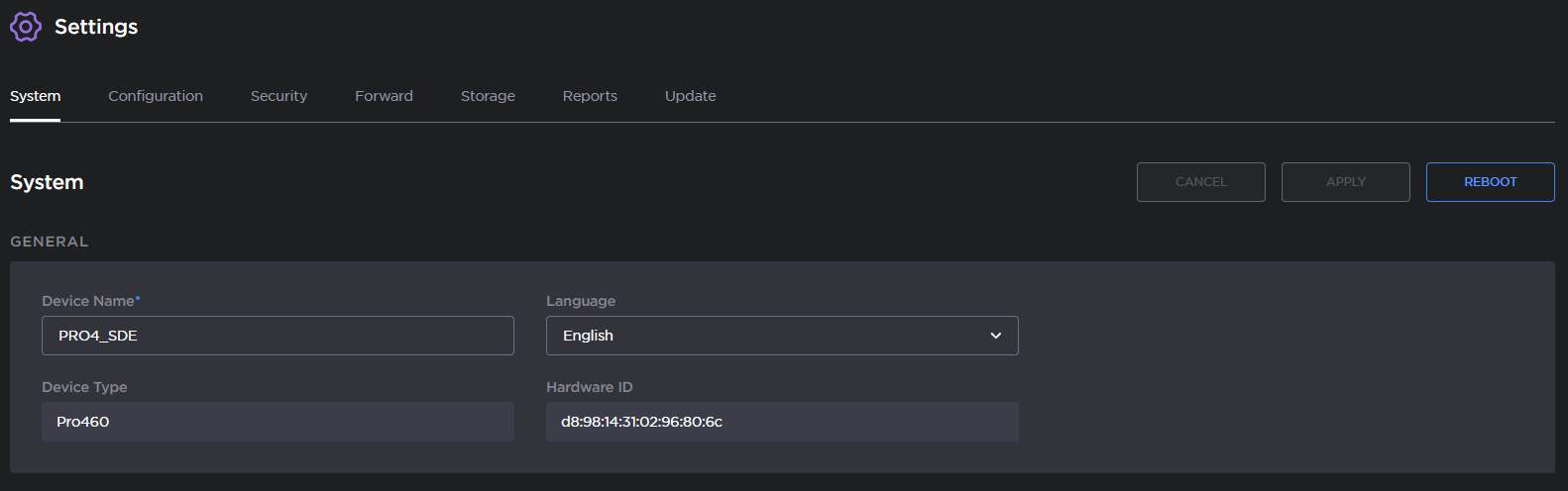 Language setting