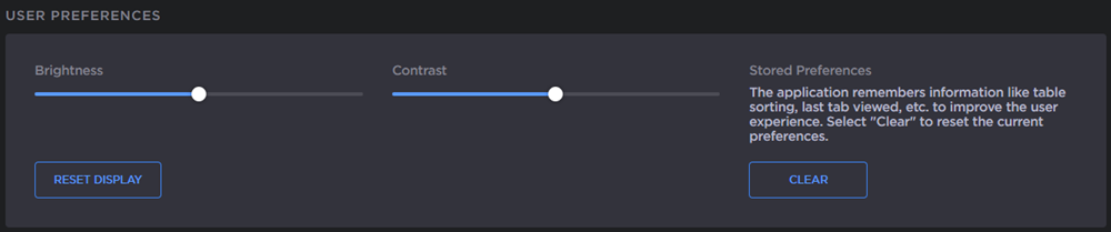Web Interface User Preferences
