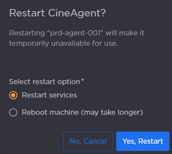 CineAgent Restart Option