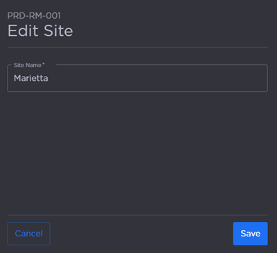 Edit Site Name Panel