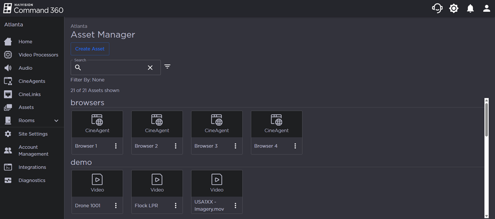 Asset Manager Page