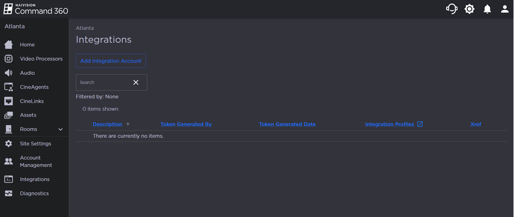 Integrations Page