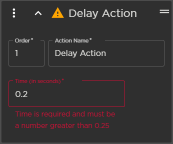 Invalid Behavior Action