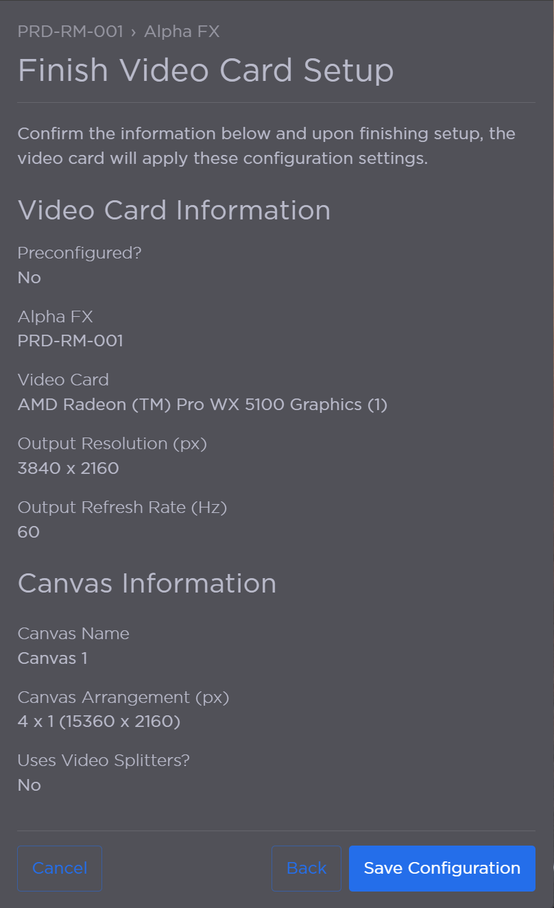 Video Card Summary