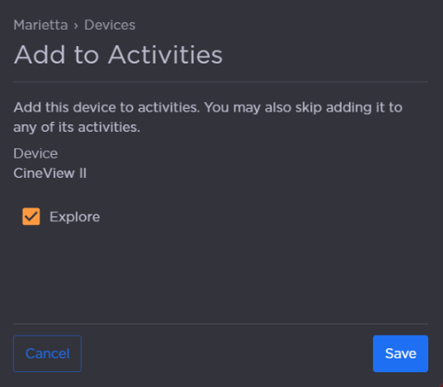 Add to Activities Panel