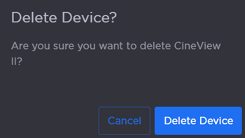 Delete Device Confirmation Prompt