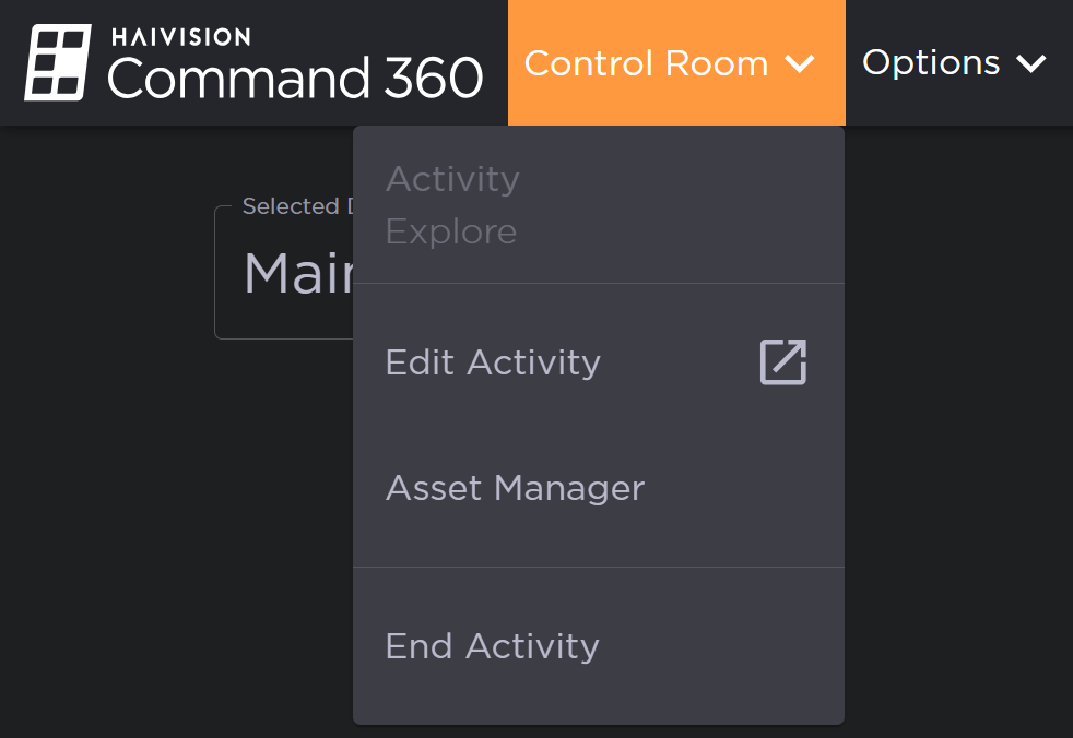 Example Room Menu