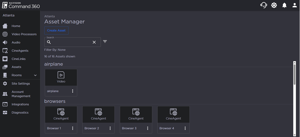 Asset Manager Page