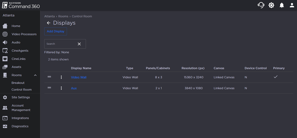 Room Displays with 2 Listed Displays