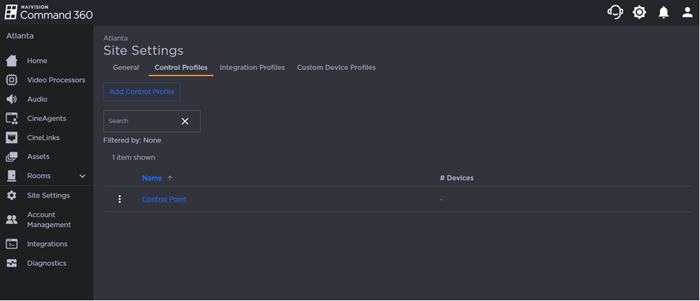 Control Profile Tab on Site Settings Page