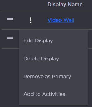 Display Options Menu