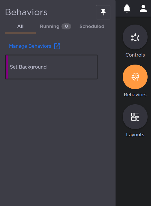 All Tab in Behaviors Panel