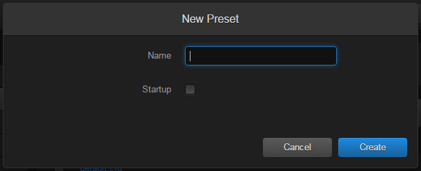 New Preset Dialog