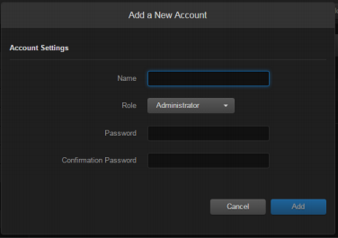 Add New Account Dialog