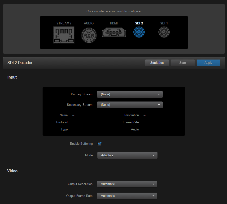 SDI 2 Decoder Page