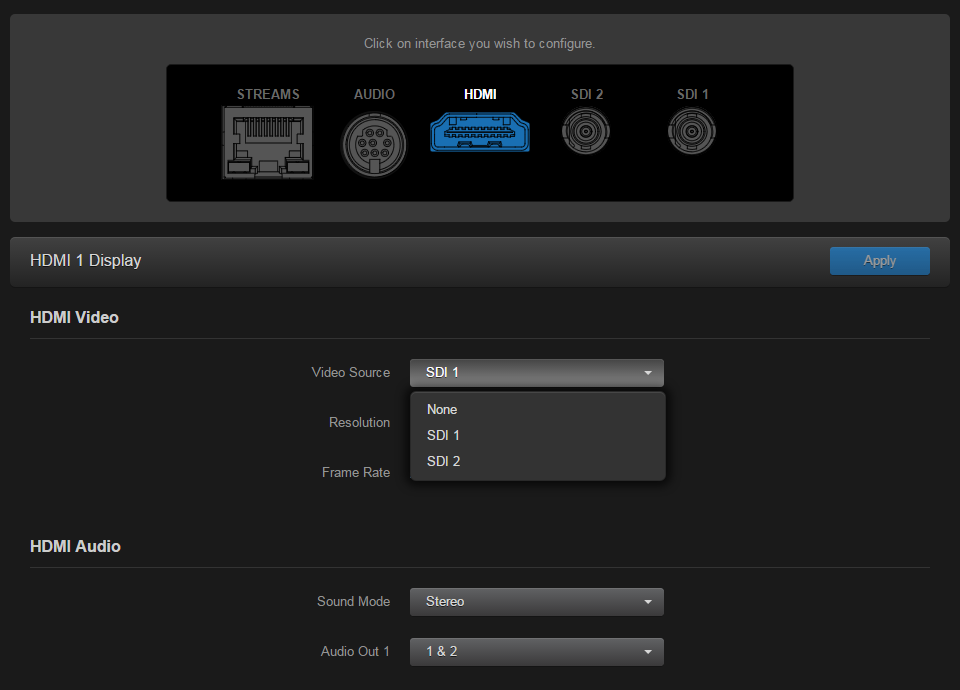 HDMI1 Display Page