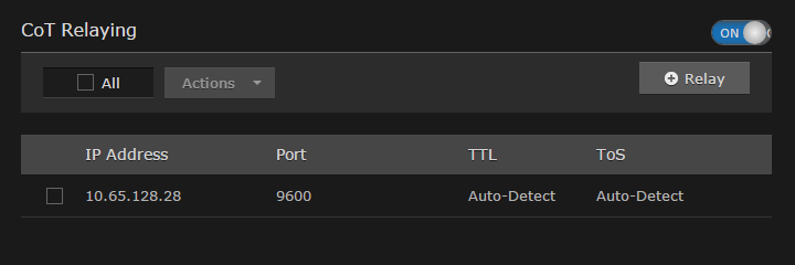 CoT Relaying - 1 destination added