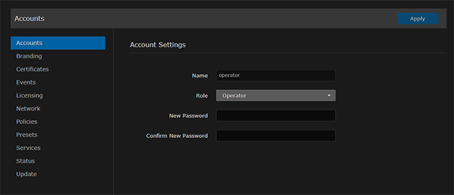 Account Settings Page
