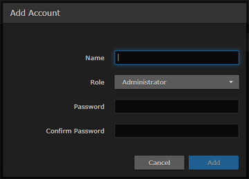 Add Account Dialog