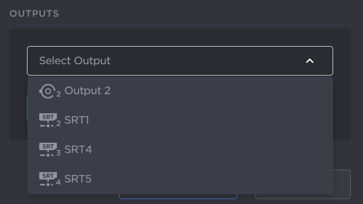 Output dropdown