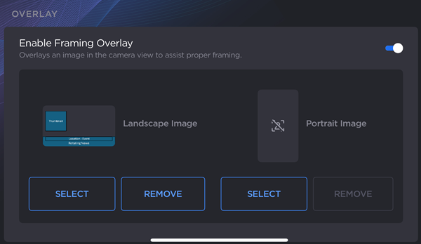 Enable Framing Overlay Setting