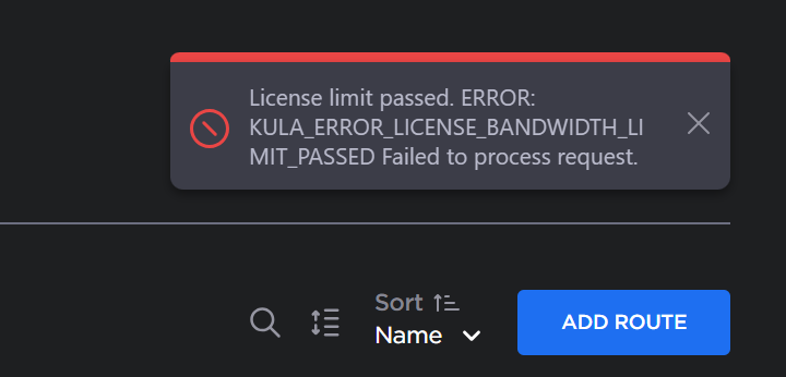 License Limit Passed Notification