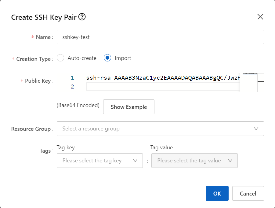 Import Key Pair
