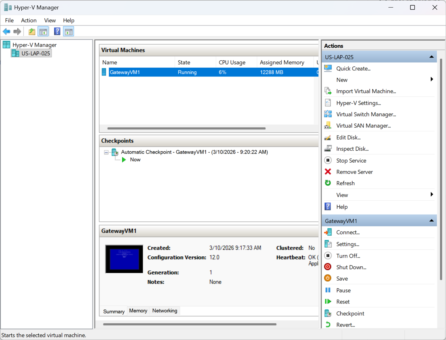 VM Running