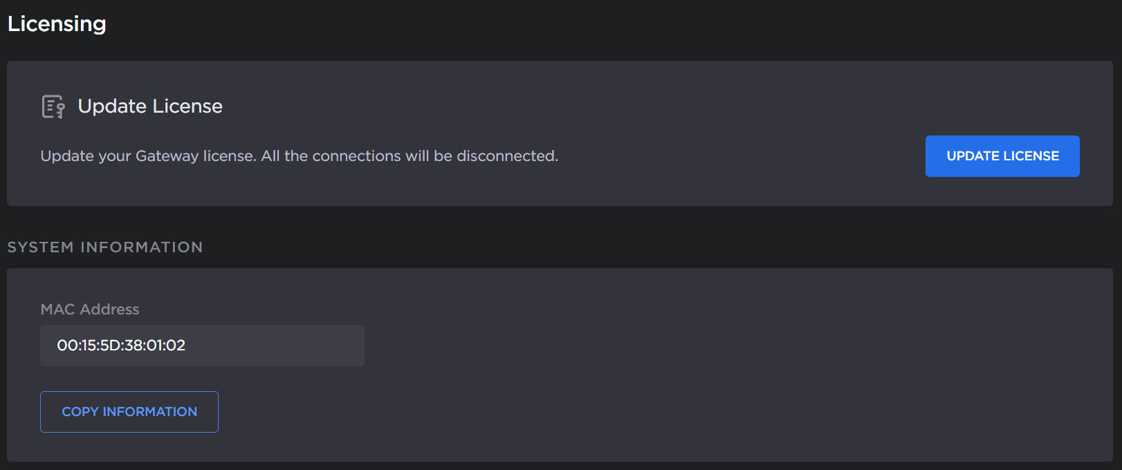 Licensing Page